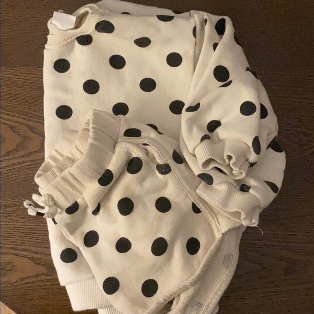Zara matching sweatshirt and short set